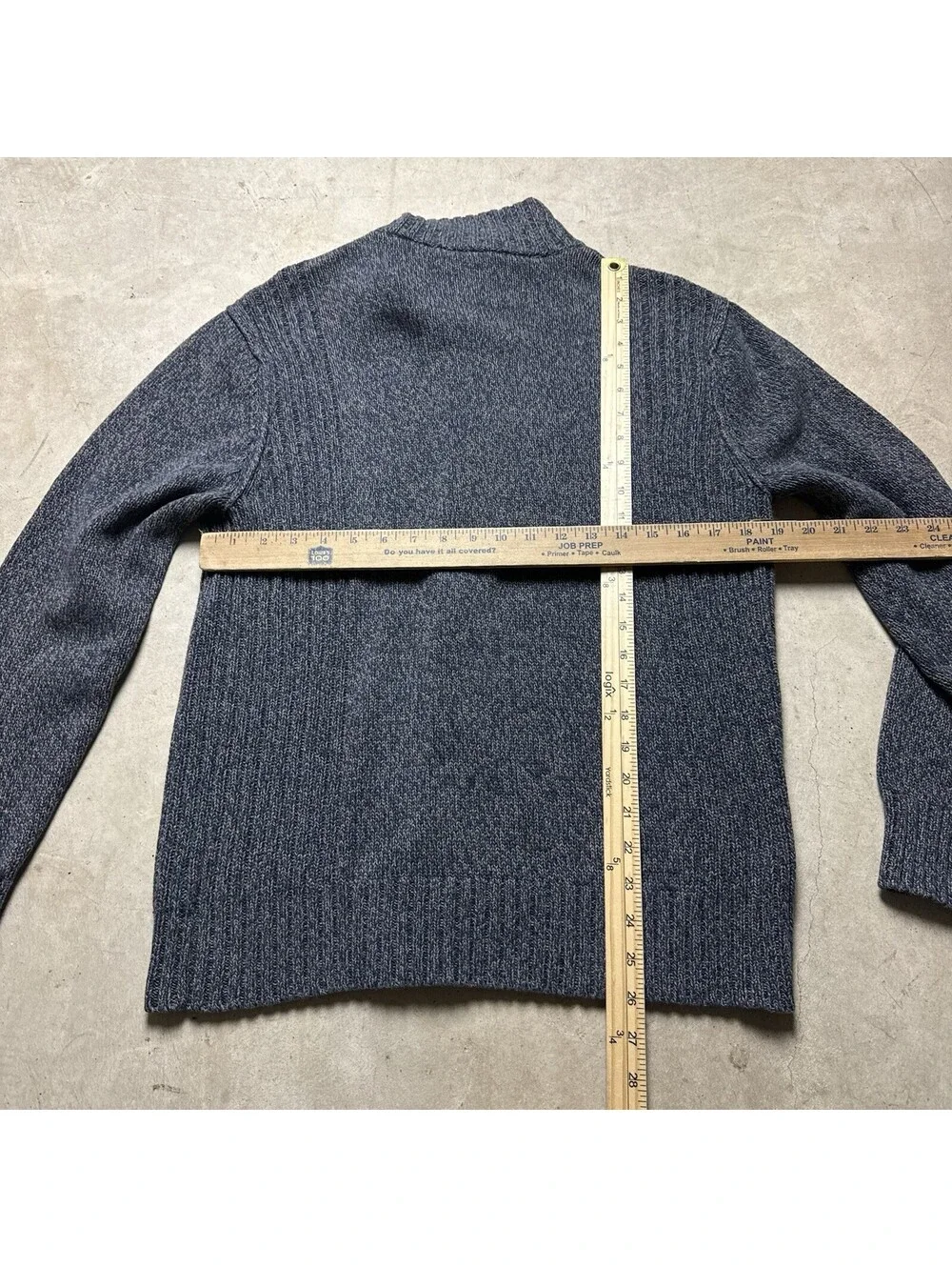 VTG Gap Sweater Mens L Blue Zip Up Chunky Grandpa 2004 Knit